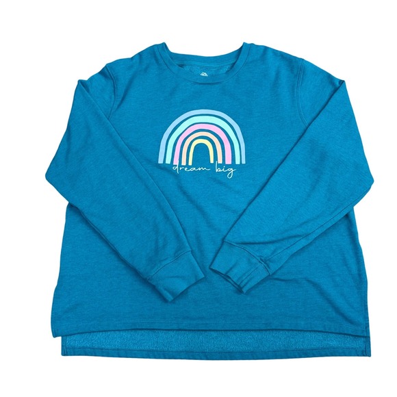 Positivitees Tops - PositiviTees Dream Big Rainbow Sweatshirt Women Size L 12-14
Cozy Relaxed EUC